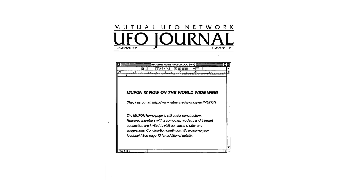 MUFON UFO Journal 1995 11. November