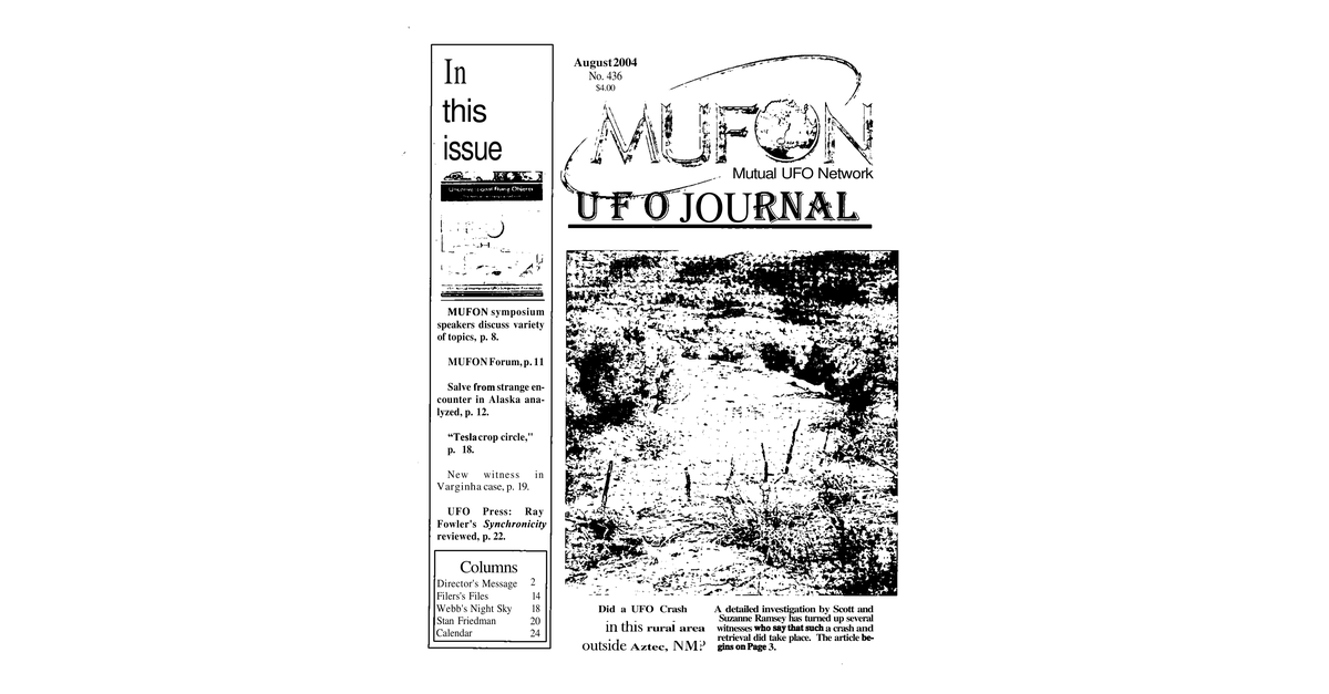 MUFON UFO Journal 2004 8. August