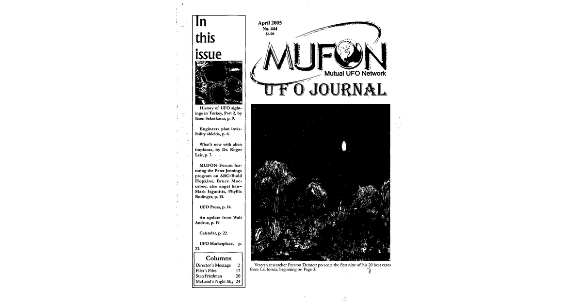 MUFON UFO Journal 2005 4. April