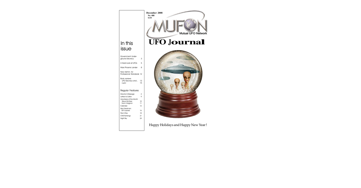 MUFON UFO Journal 2008 12. December