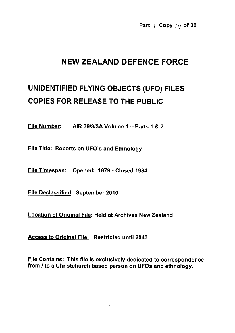 Patent New-Zealand-Defence-Force-UFO-Disclosure-1979-1984-248-pages — page 1