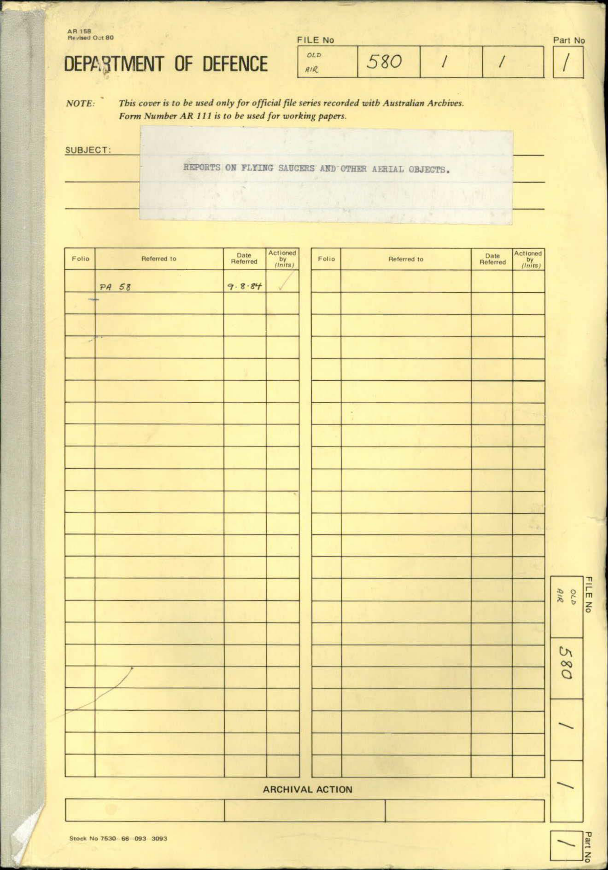 No. 06 — File A703 580/1/1 Part 1 (645649)