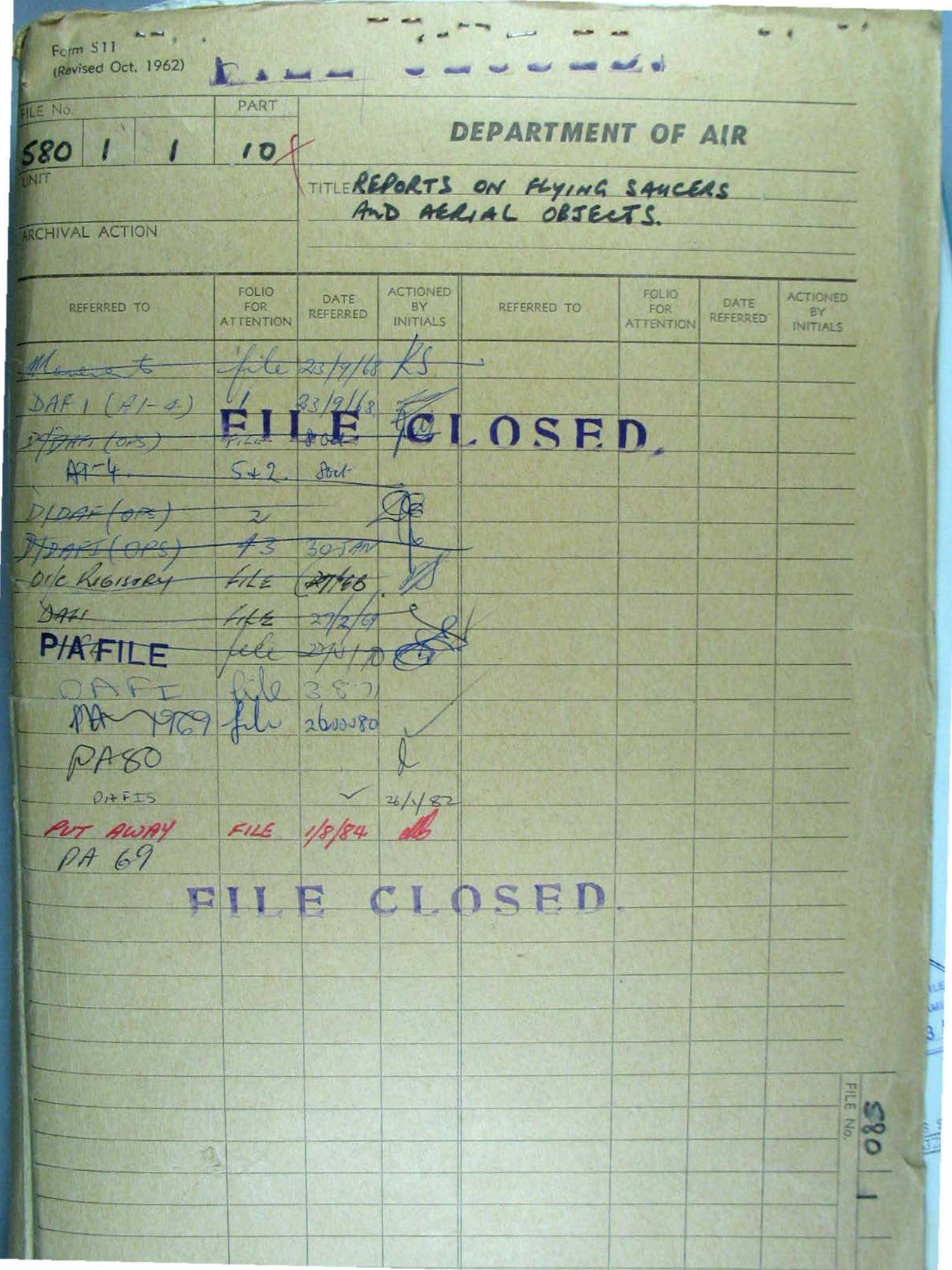 No. 15 — File A703 580/1/1 Part 10 (646556)