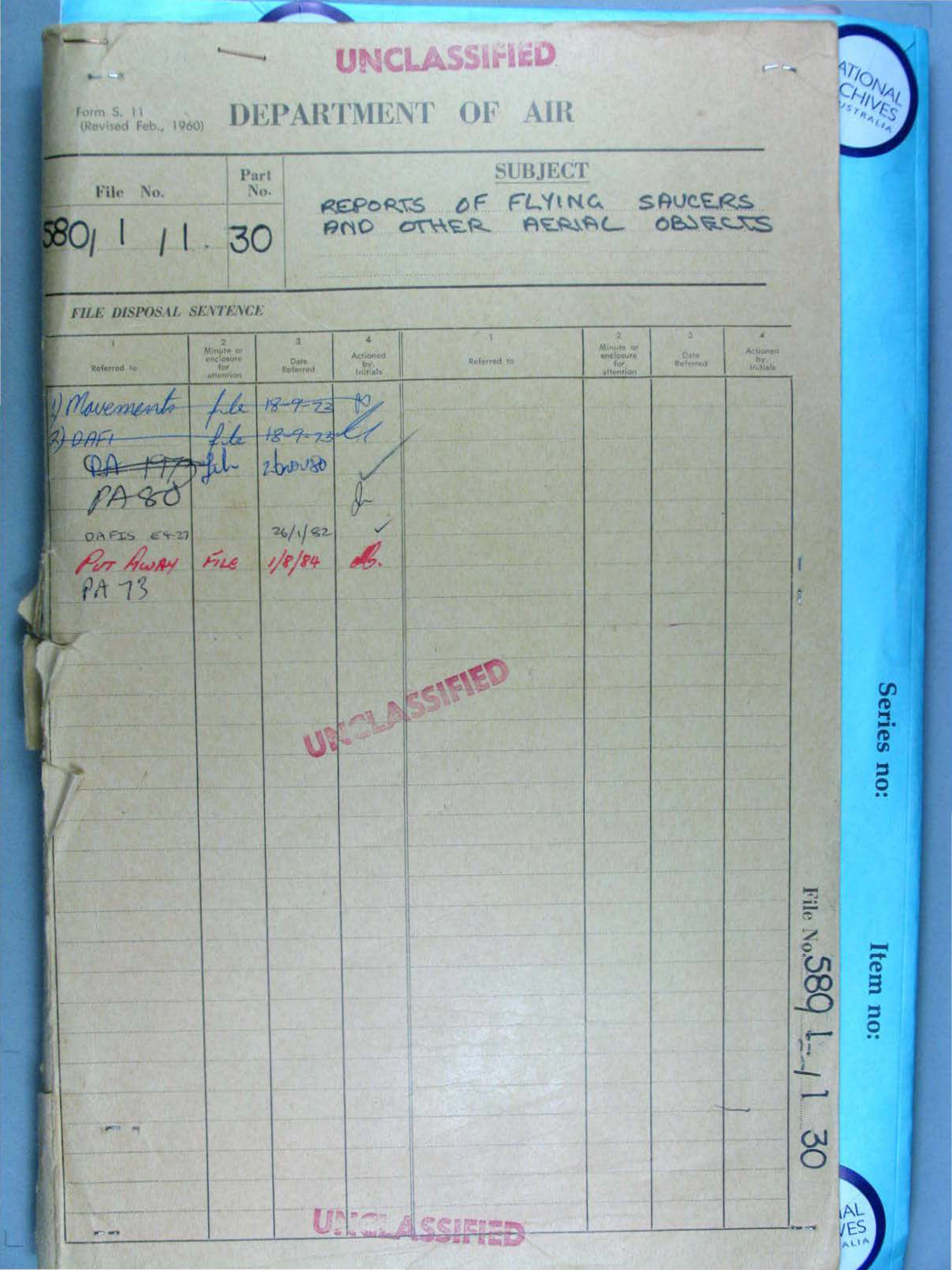 No. 32 — File A703 580/1/1 Part 30 (646589)