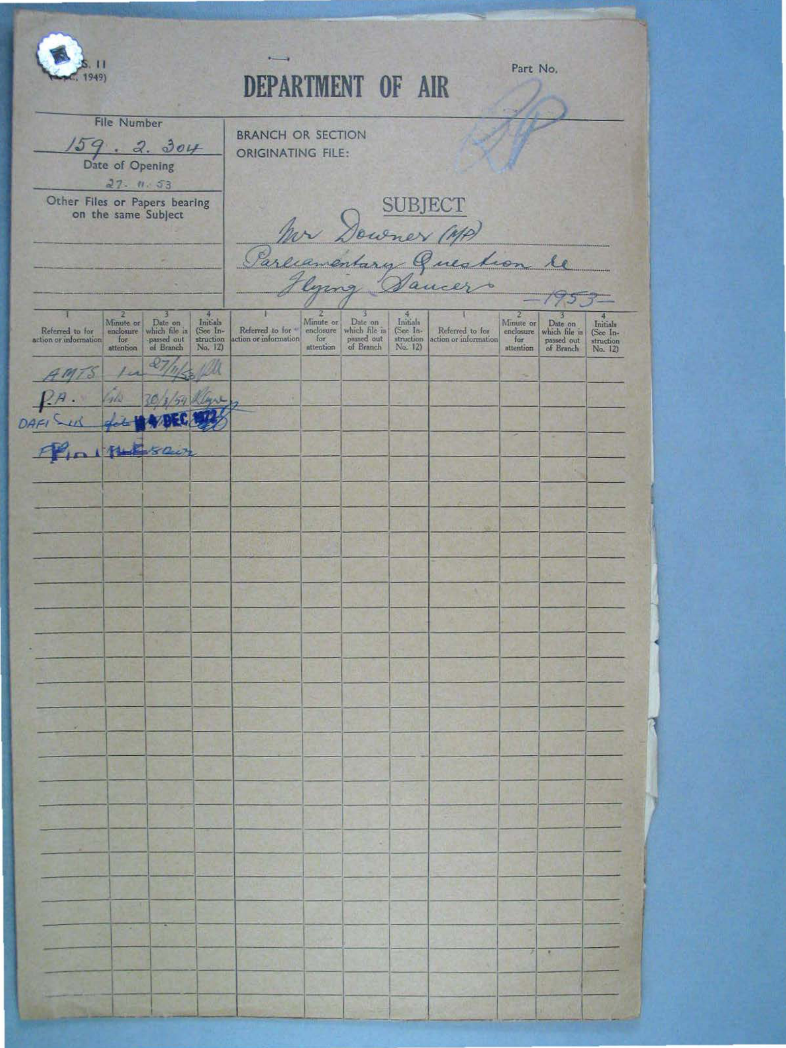 No. 37 — File A705 159/2/304 (3332403)