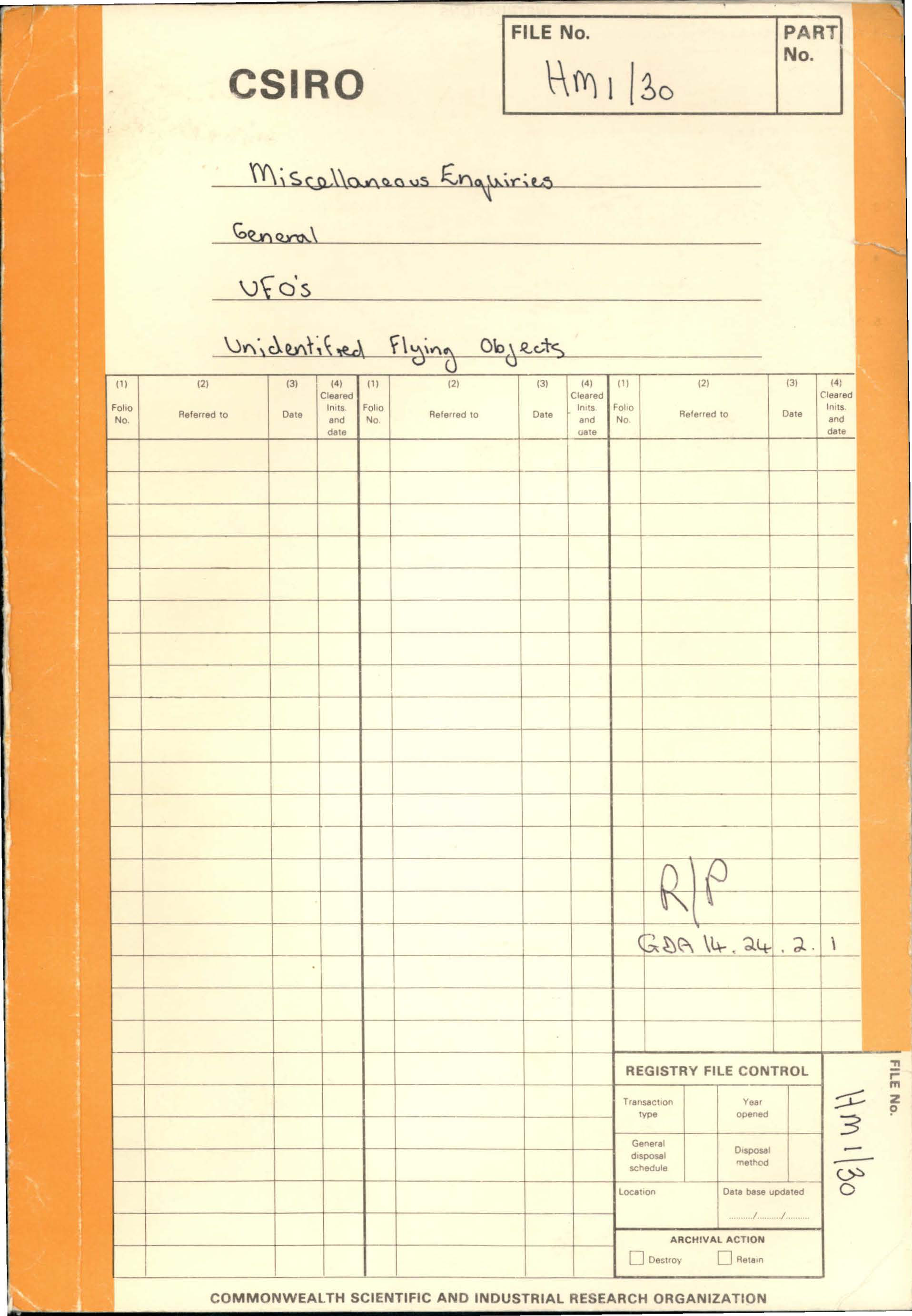 No. 44 — File A8520 HM1/30 (3185253)