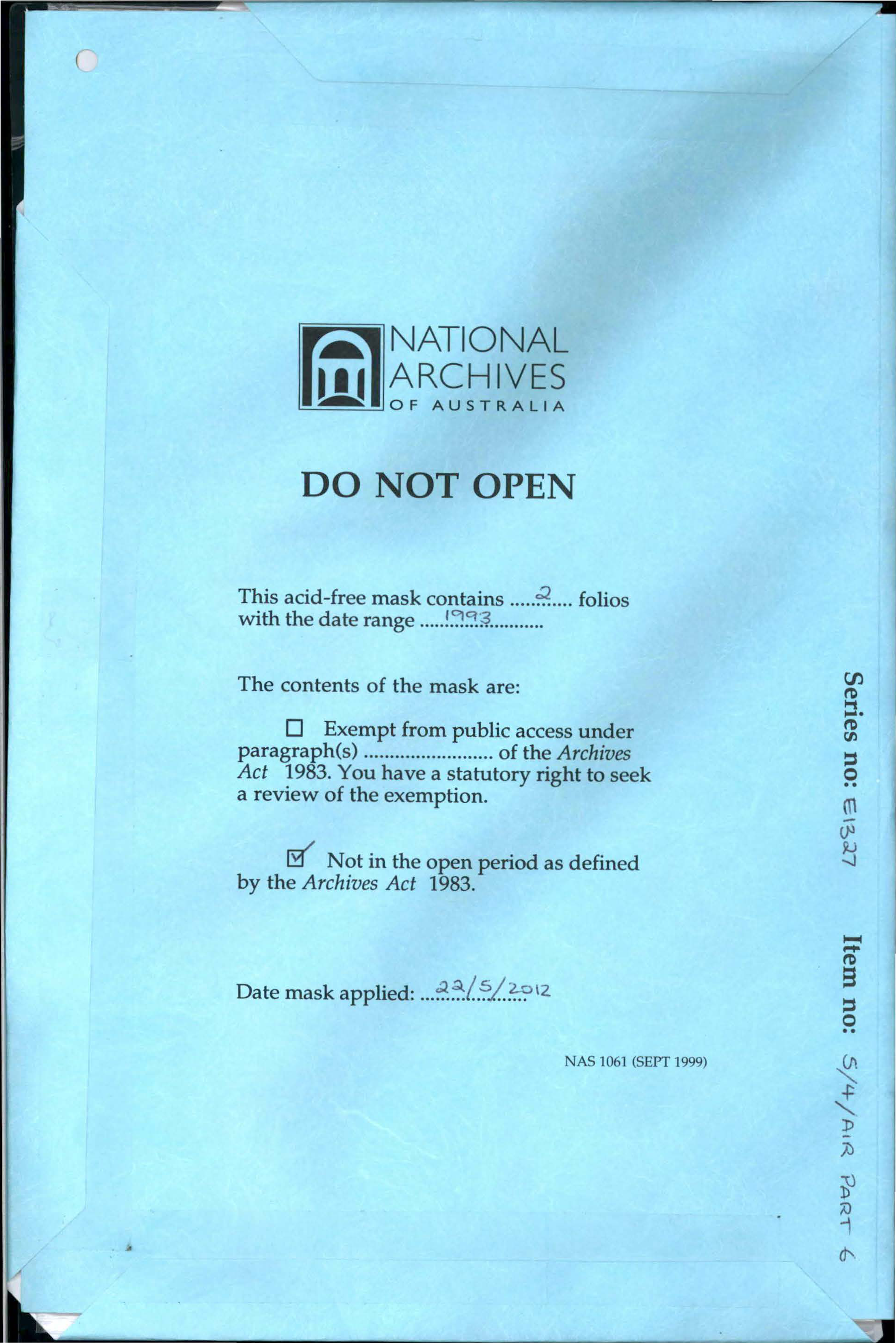 No. 66 — File E1327 5/4/air part 6 (7061047)