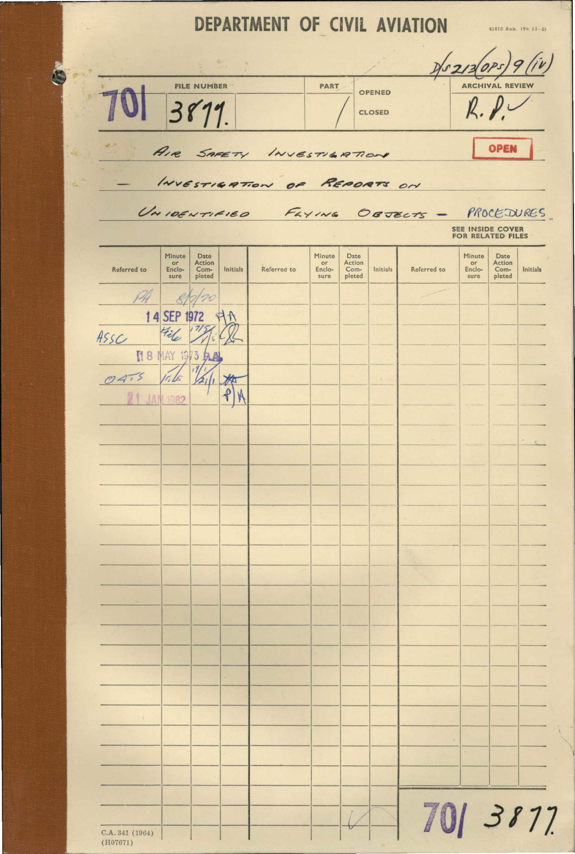 No. 69 — File J23 1970–3877 Part 1 (1706410)