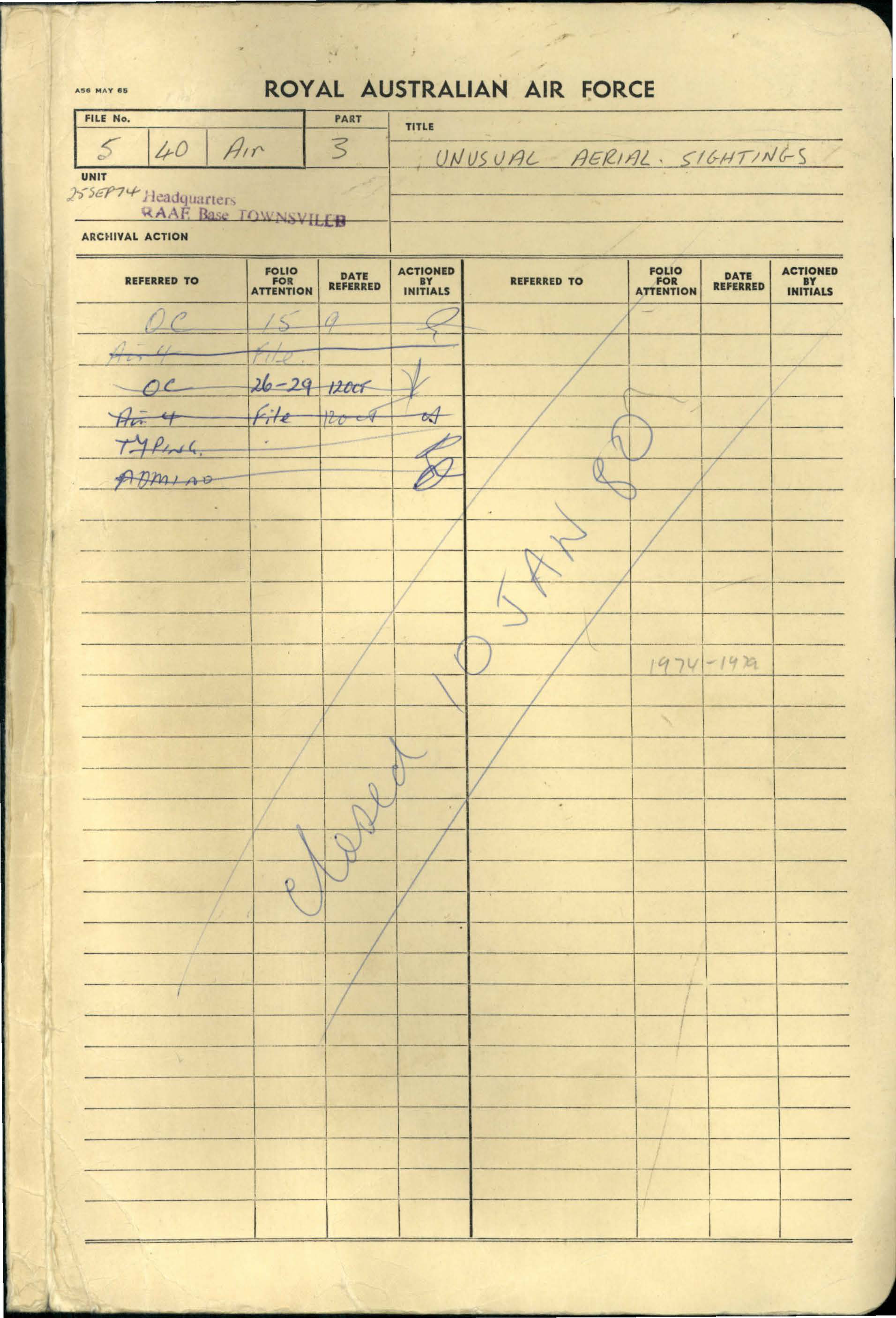 No. 71 — File J63 25/5/40/AIR Part 3 (1878373)