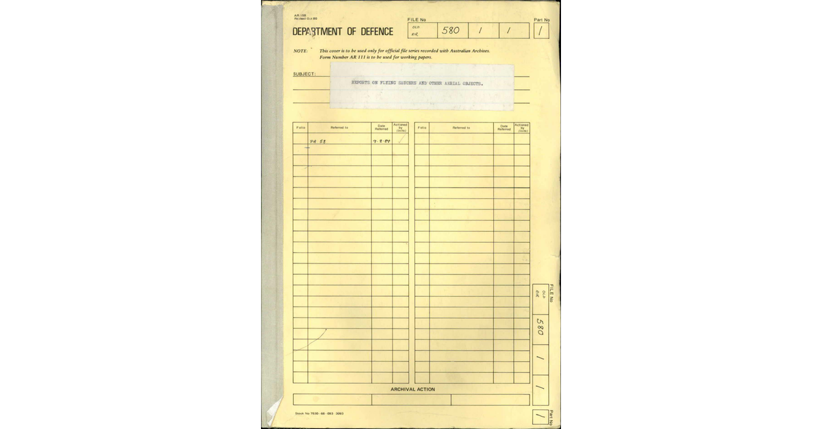 Australia UFO Disclosure 06, 162p File A703 580 1 1 Part 1 645649