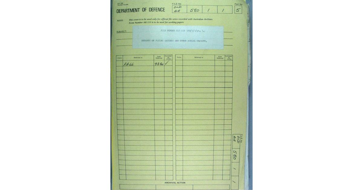 Australia UFO Disclosure 10, 211p File A703 580 1 1 Part 5 645646