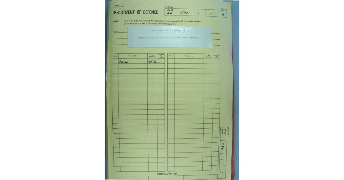 Australia UFO Disclosure 11, 194p File A703 580 1 1 Part 6 646545