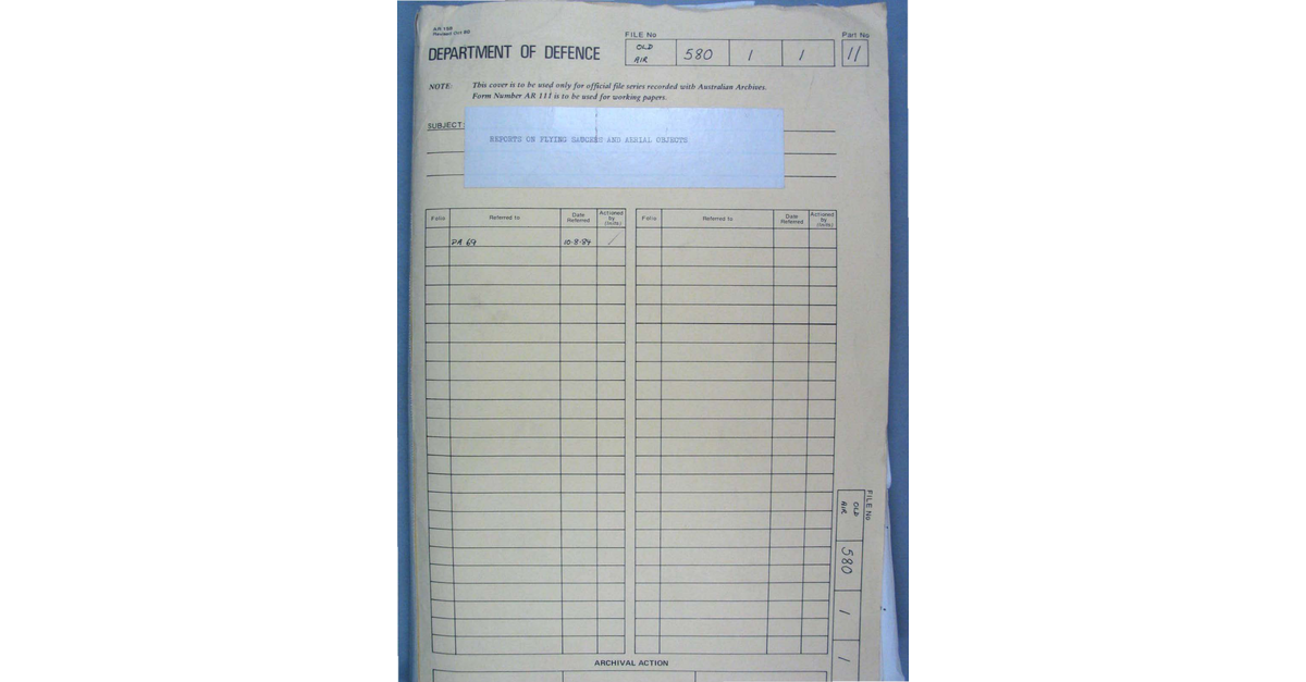 Australia UFO Disclosure 16, 276p File A703 580 1 1 Part 11 646558