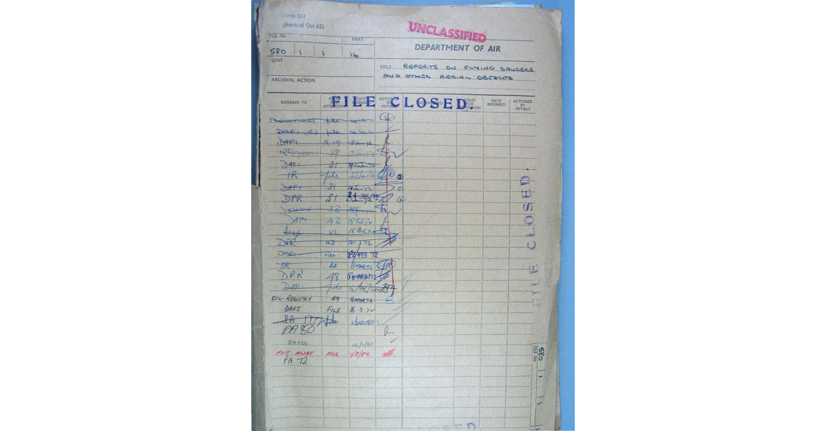 Australia UFO Disclosure 20, 198p File A703 580 1 1 Part 16 646570