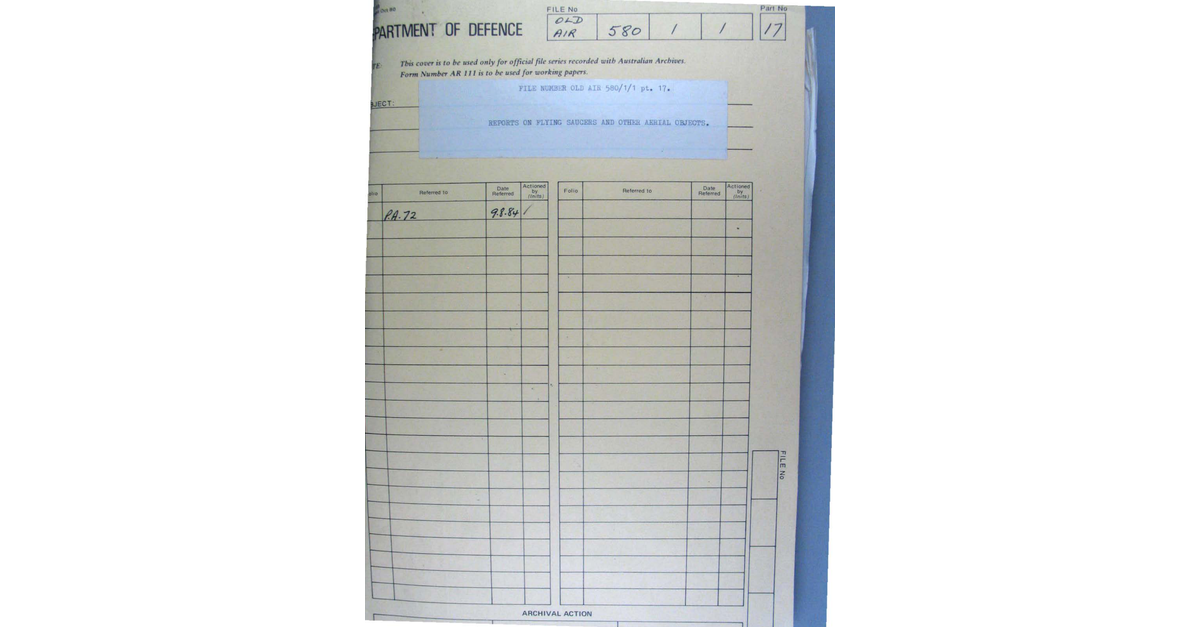 Australia UFO Disclosure 21, 270p File A703 580 1 1 Part 17 646573