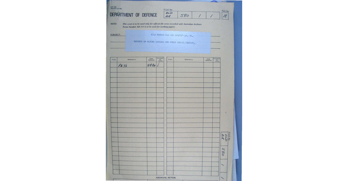 Australia UFO Disclosure 22, 200p File A703 580 1 1 Part 18 646576