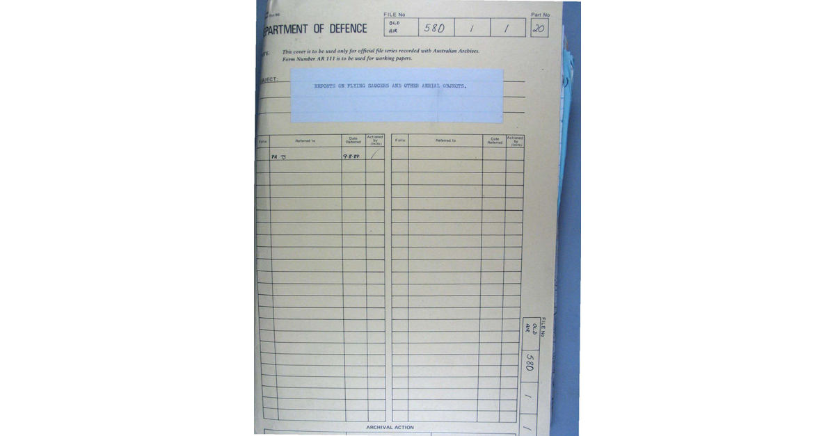 Australia UFO Disclosure 24, 258p File A703 580 1 1 Part 20 646578