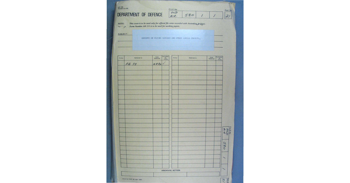 Australia UFO Disclosure 25, 178p File A703 580 1 1 Part 21 646579