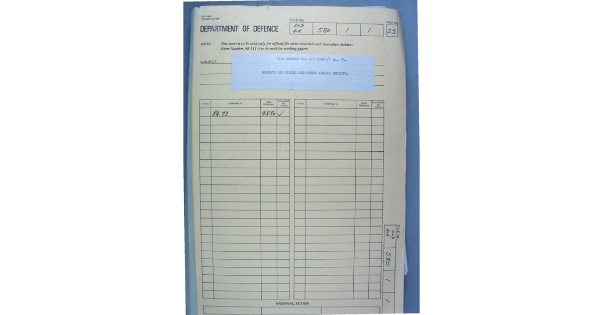 Australia UFO Disclosure 27, 172p File A703 580 1 1 Part 23 646581
