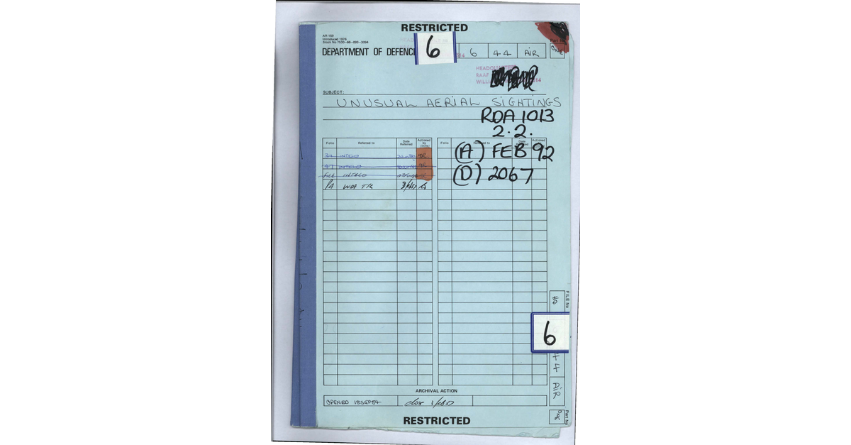 Australia UFO Disclosure 47, 40p File A9755 6 3533436