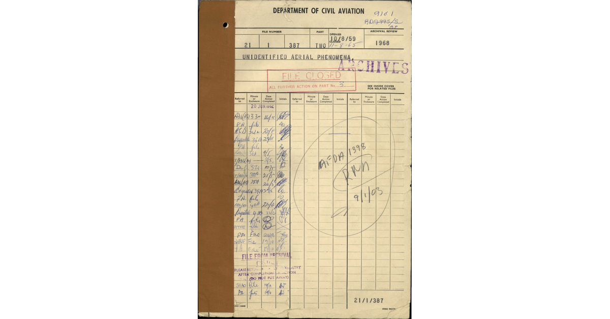 Australia UFO Disclosure 57, 70p File B595 5 6 Air 1 9044809