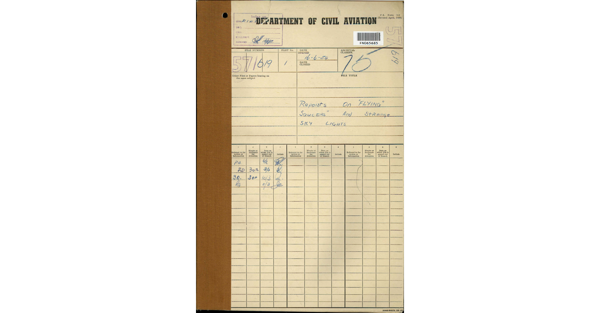 Australia UFO Disclosure 61, 77p File C273 1957 619 3348107