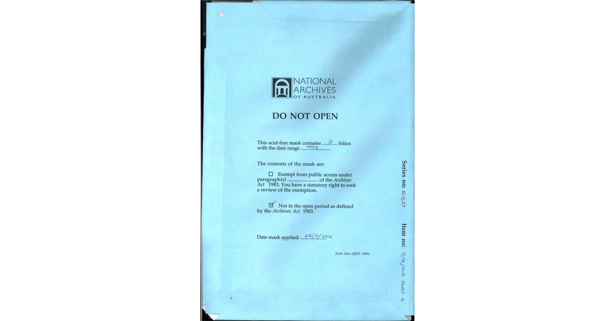 Australia UFO Disclosure 66, 37p File E1327 5 4 Air Part 6 7061047
