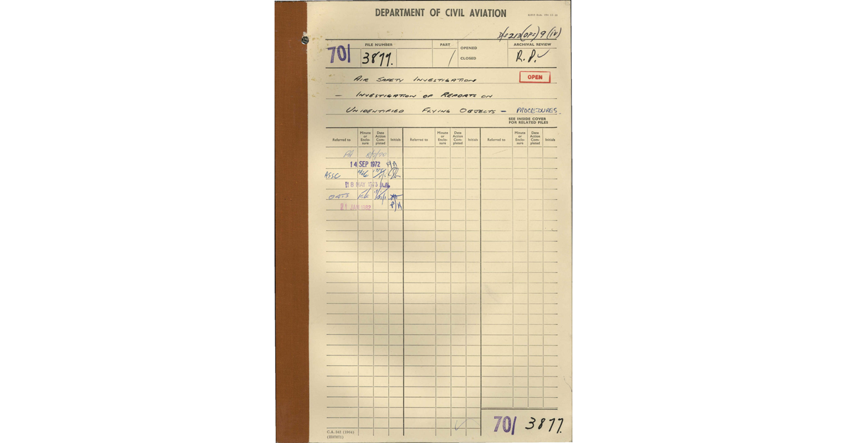 Australia UFO Disclosure 69, 5p File J23 1970 3877 Part 1 1706410