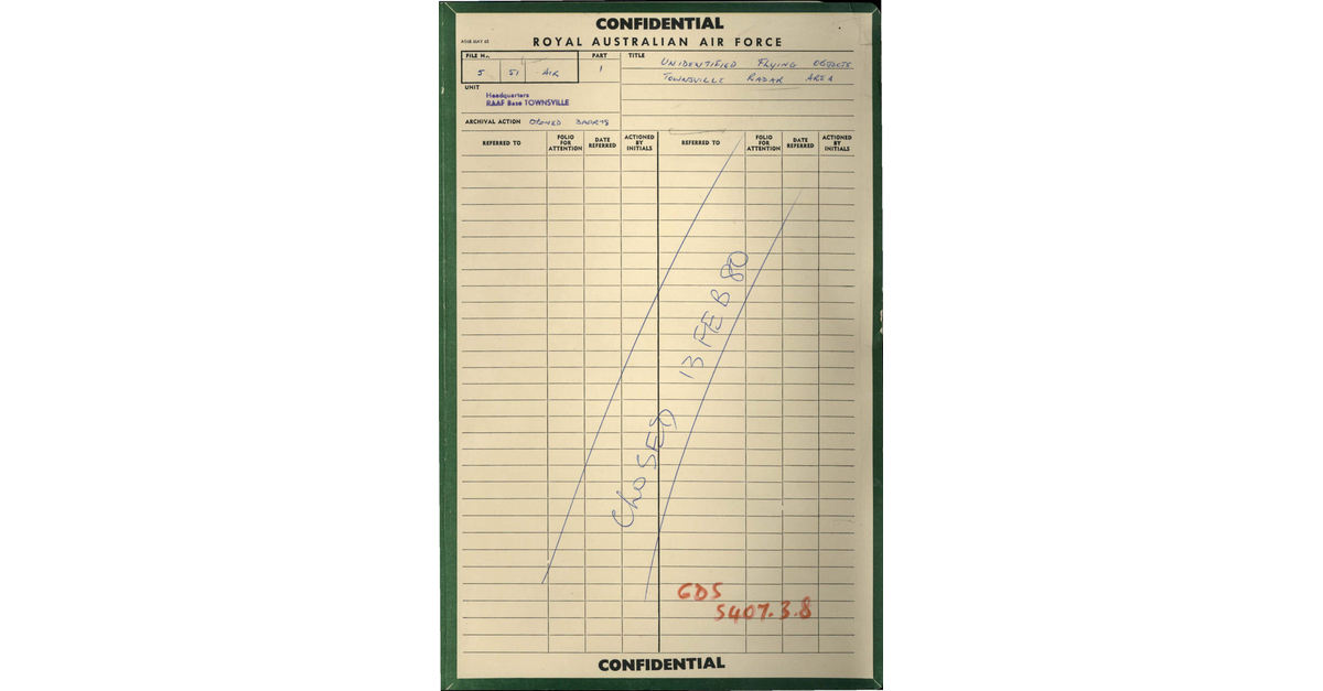 Australia UFO Disclosure 70, 4p File J63 5 51 AIR 1877393