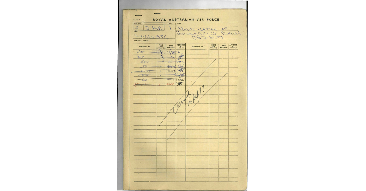 Australia UFO Disclosure 79, 67p File PP959 1 5 3 AIR 1826380