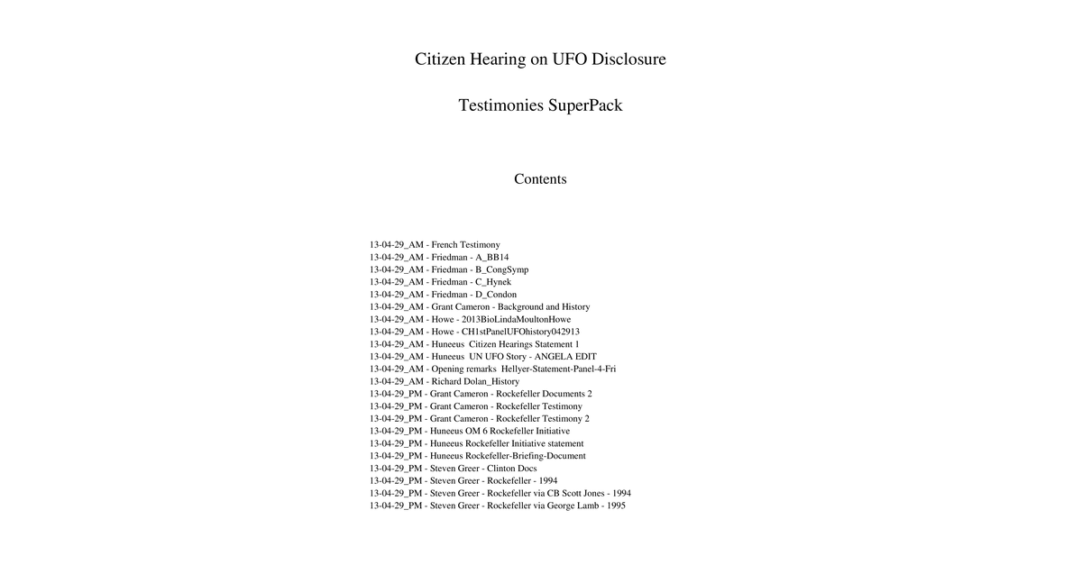 Citizen Hearing Testimonies Megapack, 616p