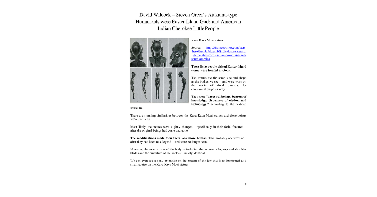 David Wilcock Atakama Humanoid Easter Island And Cherokee