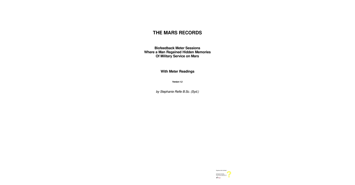 Michael Relfe The Mars Records 1