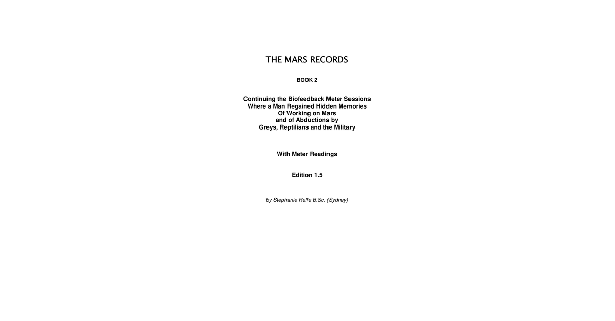 Michael Relfe The Mars Records 2