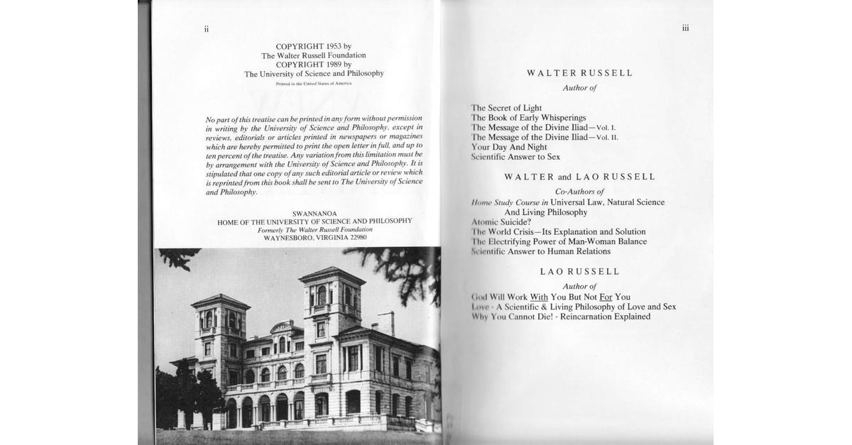 Walter Russell A New Concept Of The Universe, 98p
