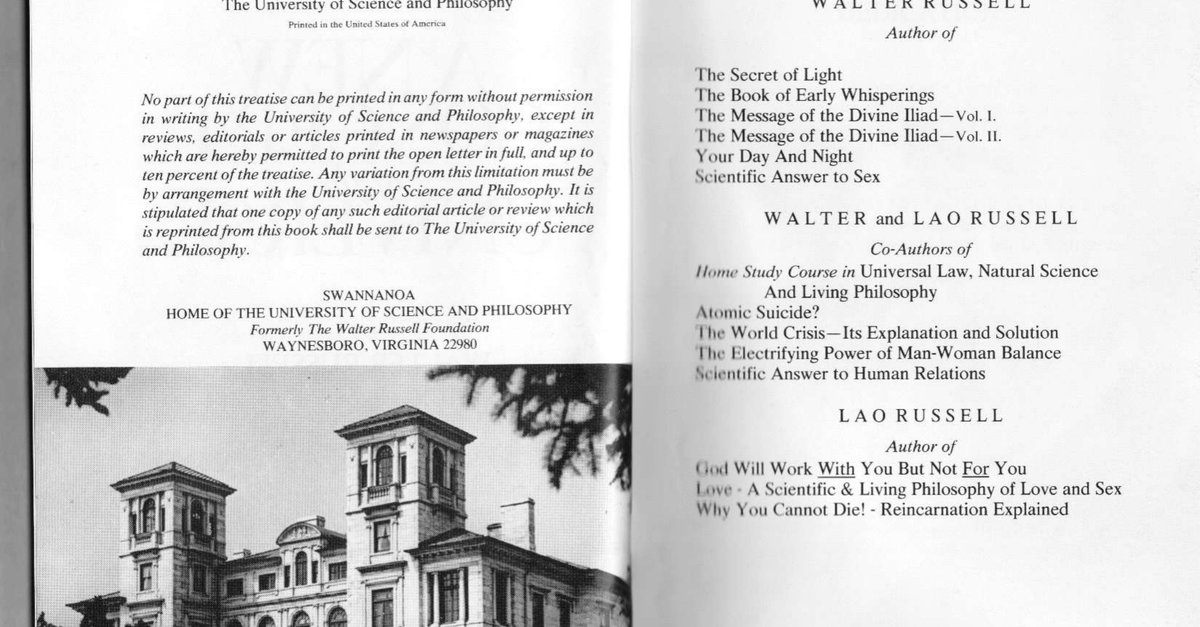 Walter Russell A New Concept of the Universe, 98p