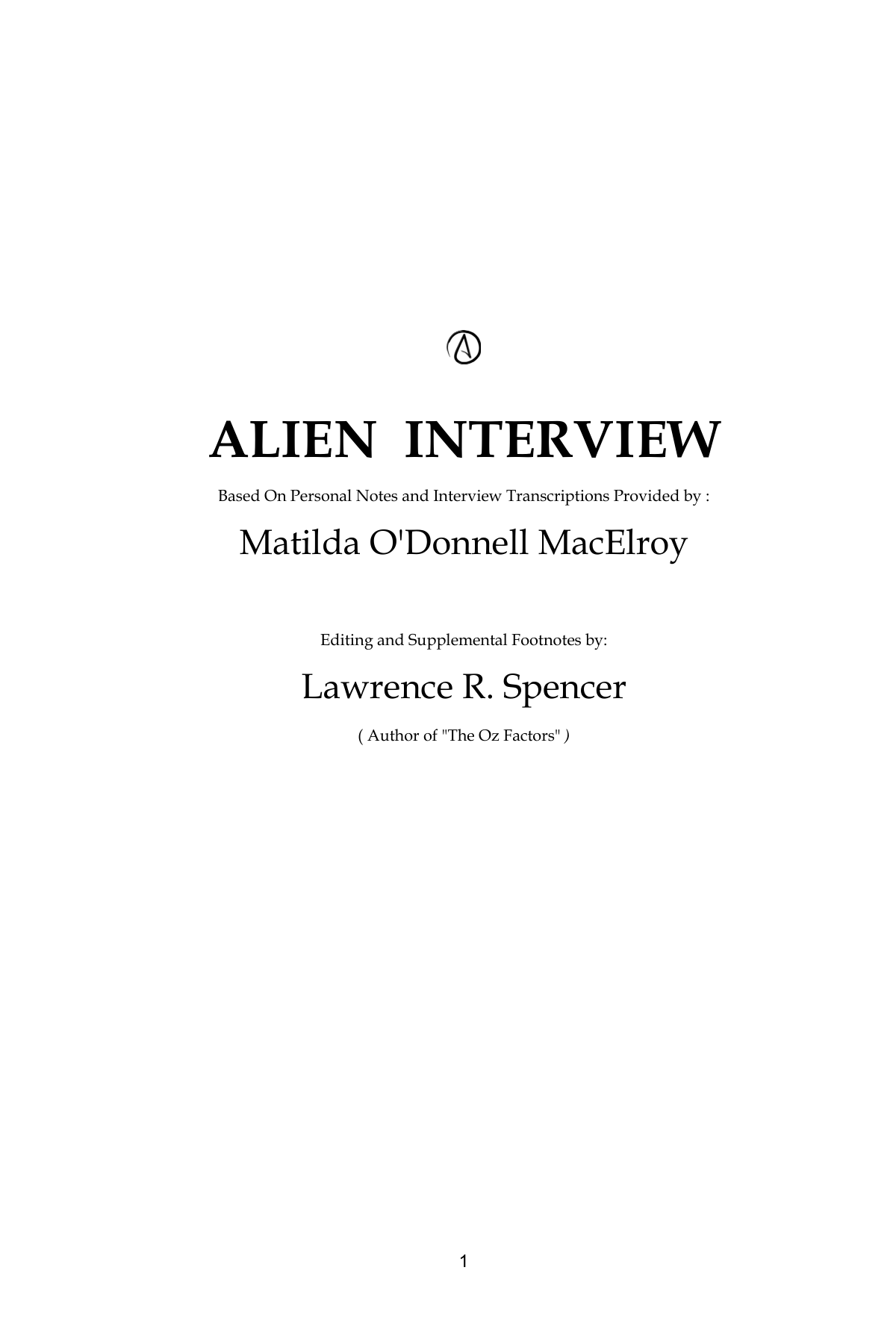 Alien Interview Matilda O'Donnell MacElroy