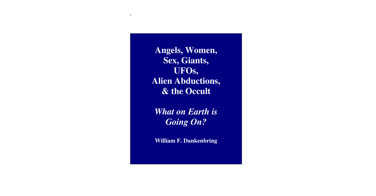 Angels, Women, Sex And The Occult William F Dankenbring
