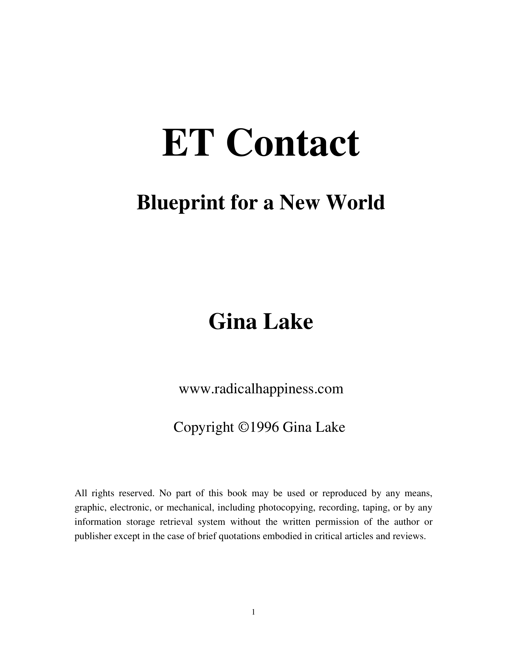 ET Contact Gina Lake