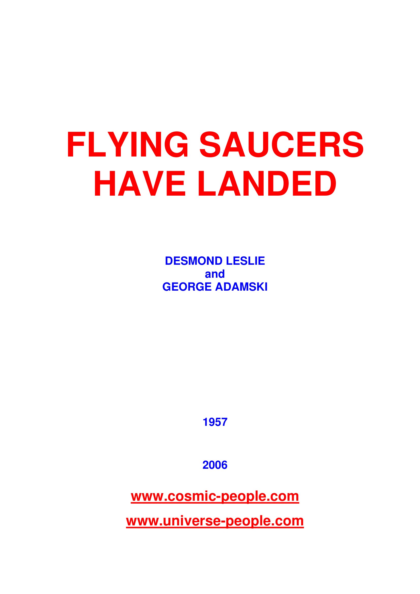 Flying Saucers Have Landed George Adamski