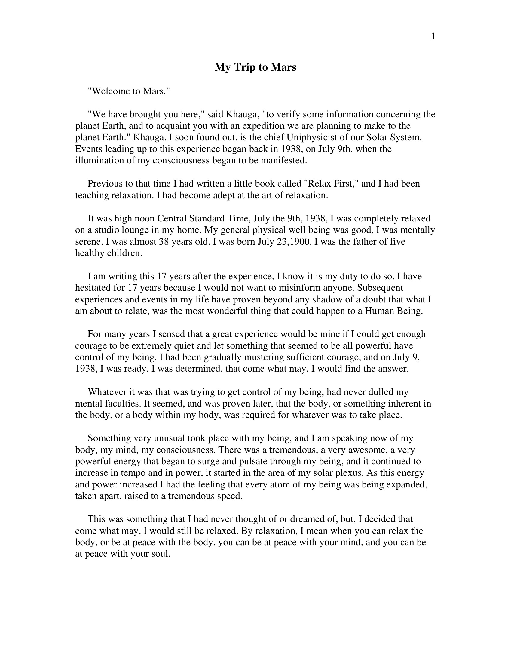 My Trip To Mars William Ferguson