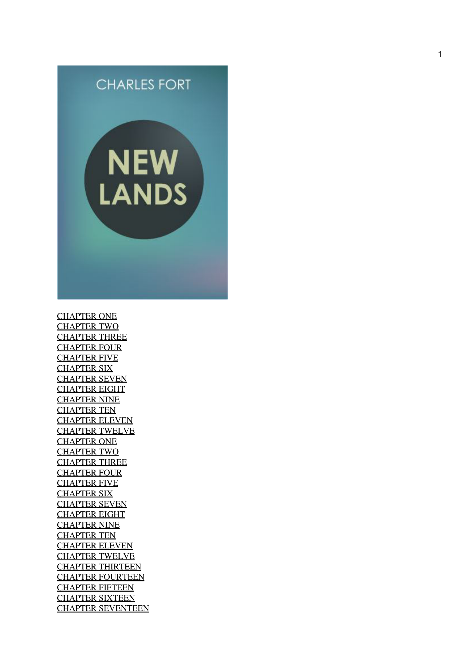 New Lands Charles Fort