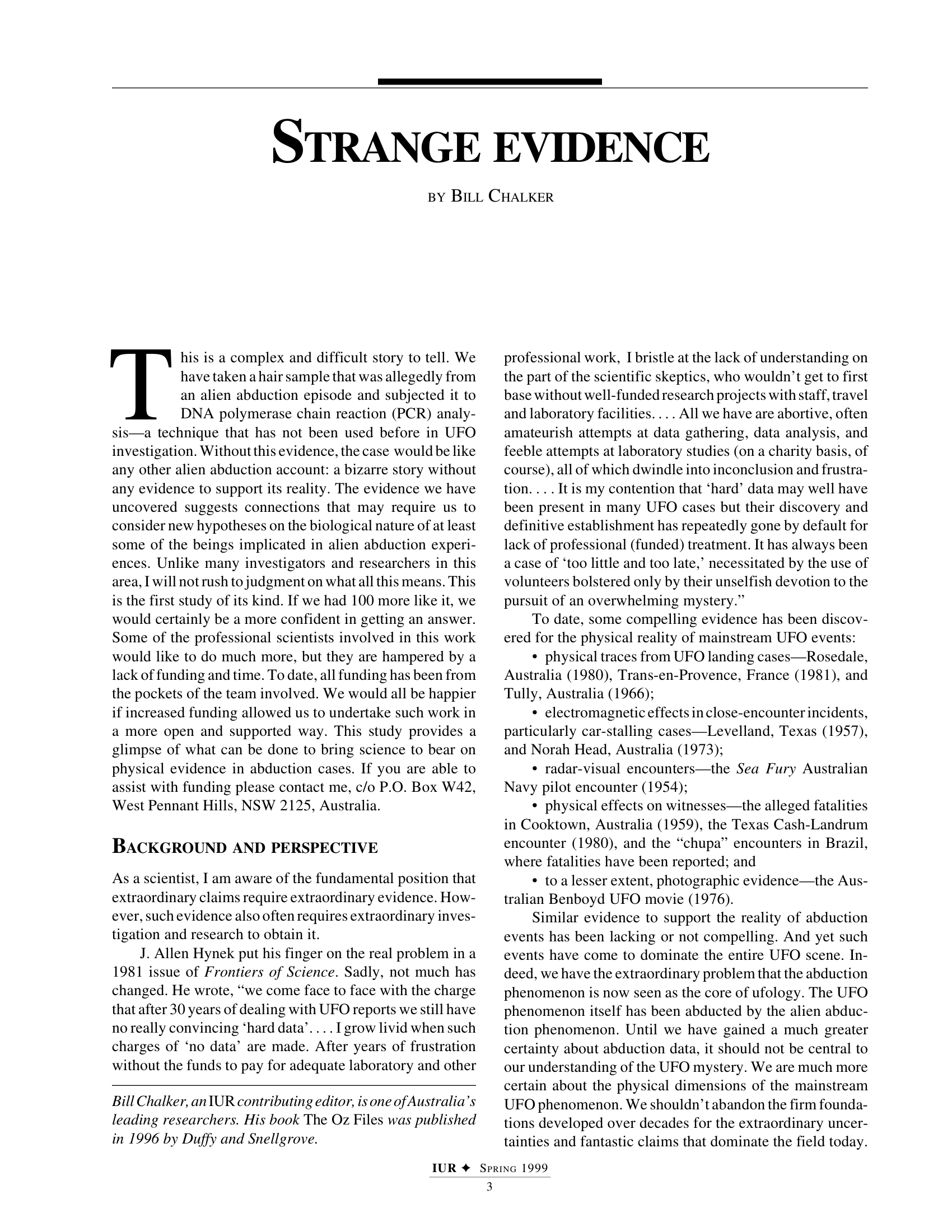 Strange Evidence Bill Chalker