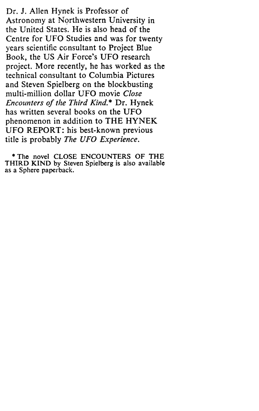 The Hynek UFO Report Allen Hynek