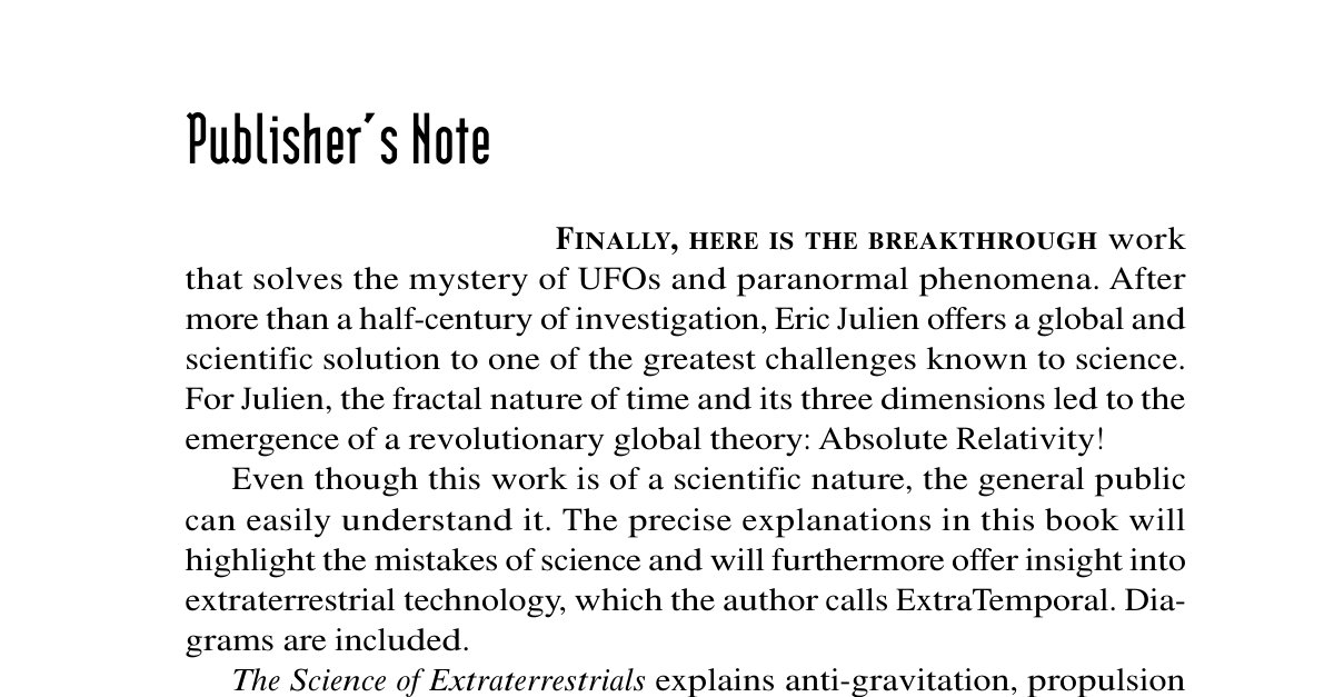 The Science of Extraterrestrials Eric Julien