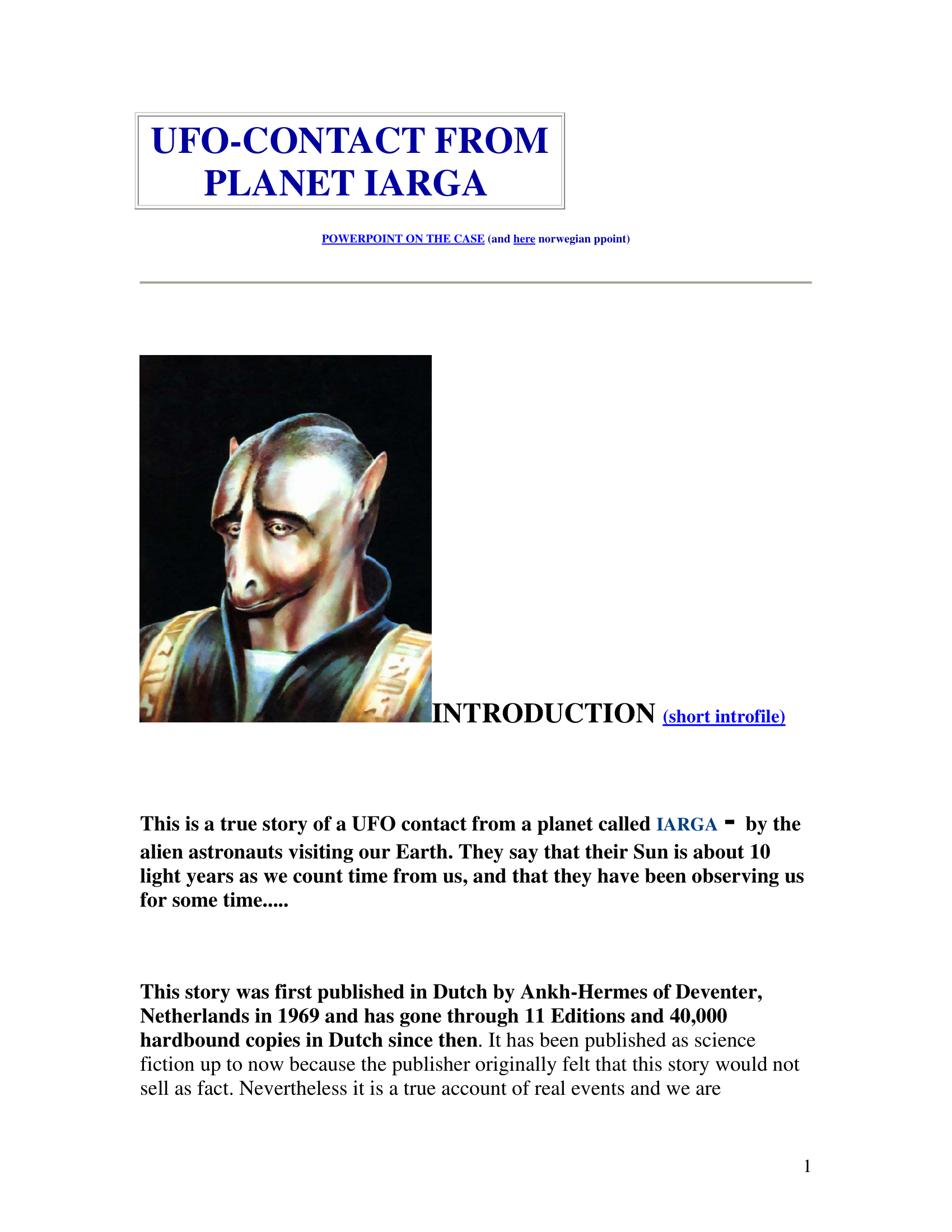 UFO Contact From Iarga W Stevens