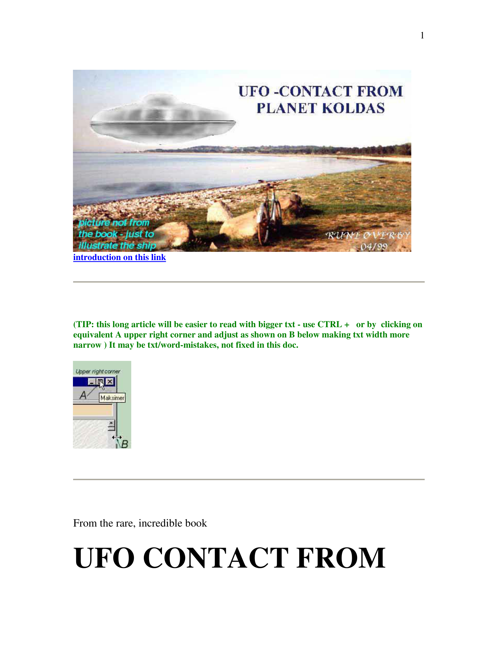 UFO Contact From Planet Koldas Karl Van Vlierden