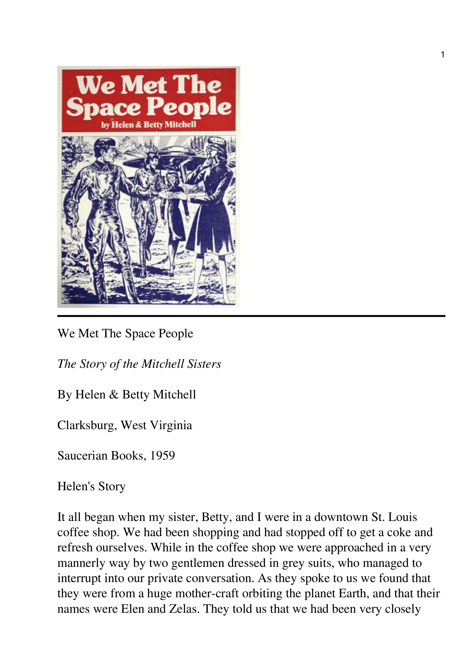 We Met The Space People Helen And Betty Mitchell