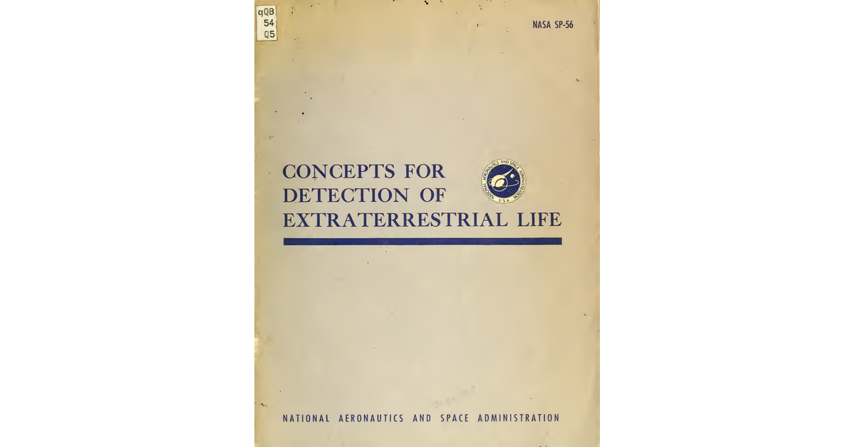 Concepts For Detection Of Extraterrestrial Life NASA