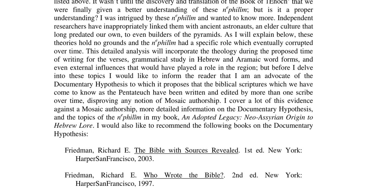 Nephilim Their Origins and Evolution Petros Koutoupis
